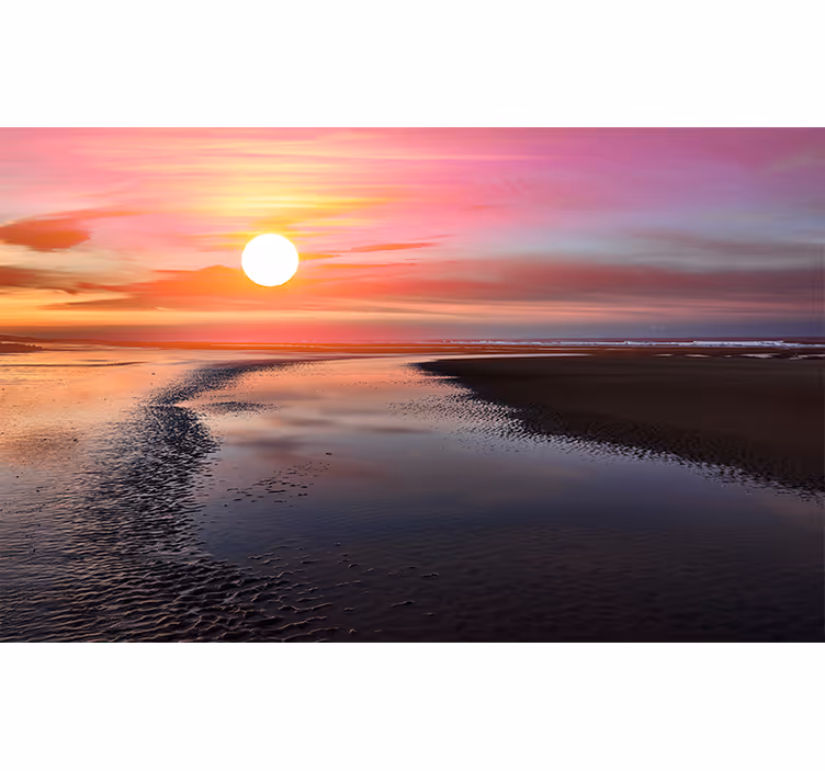 Bedroom blind photomural of polish seaside sunset - TenStickers