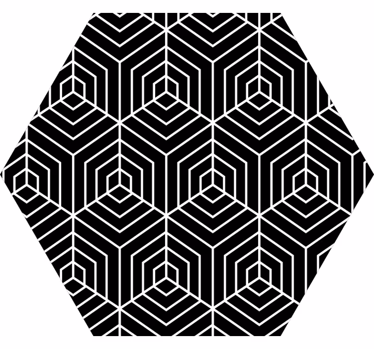 Abstract lines hexagon shape bedroom blind - TenStickers