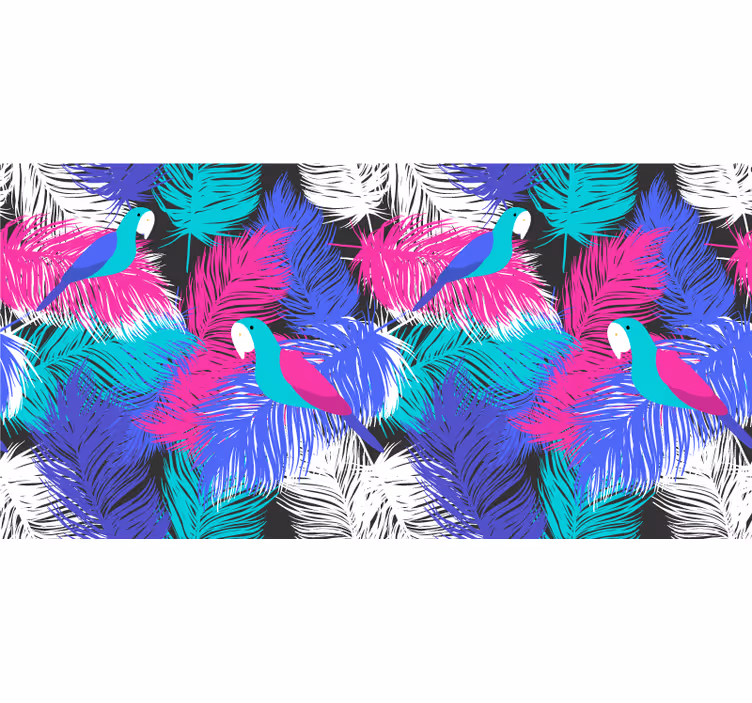 Bedroom blind in parrot feathers design - TenStickers