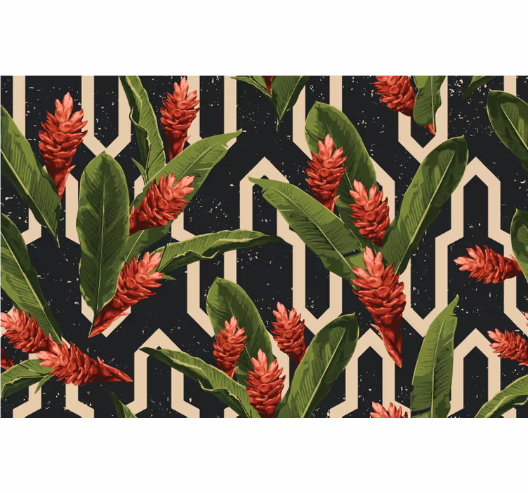 Bedroom blind with vintage tropical leaves - TenStickers