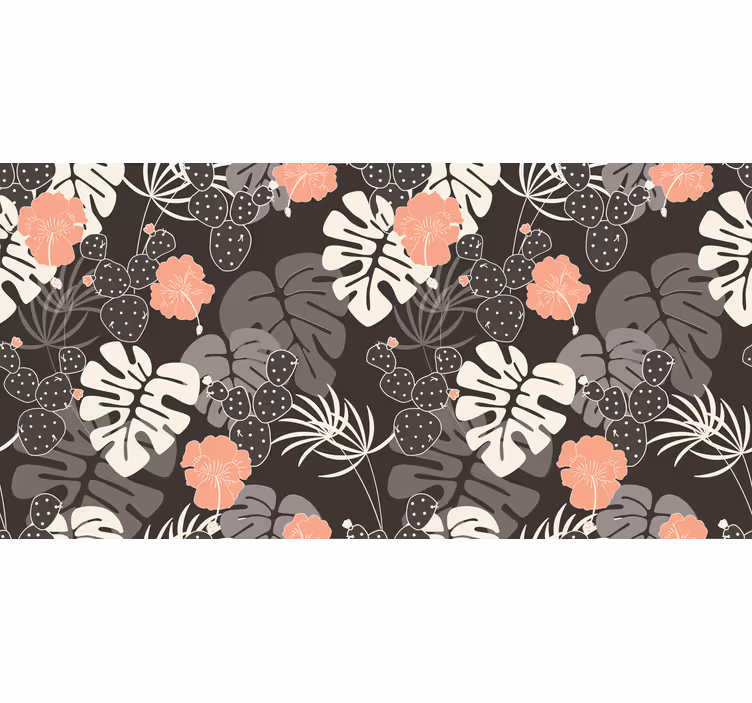 Bedroom blind with gray and pink floral tiles - TenStickers