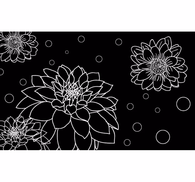 Abstract flowers bedroom blind - TenStickers