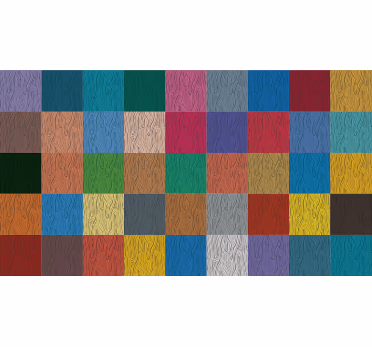 Bedroom blind vinyl rug in colorful blocks - TenStickers
