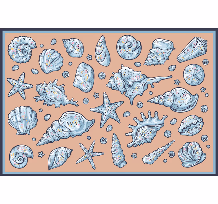 Bedroom blind seashell drawings - TenStickers