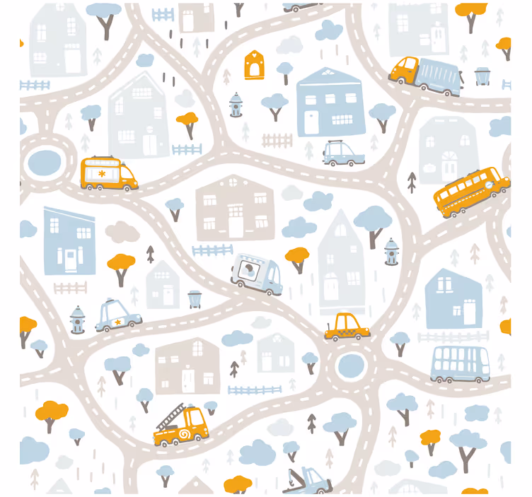 Childrens blind doodle road map design - TenStickers