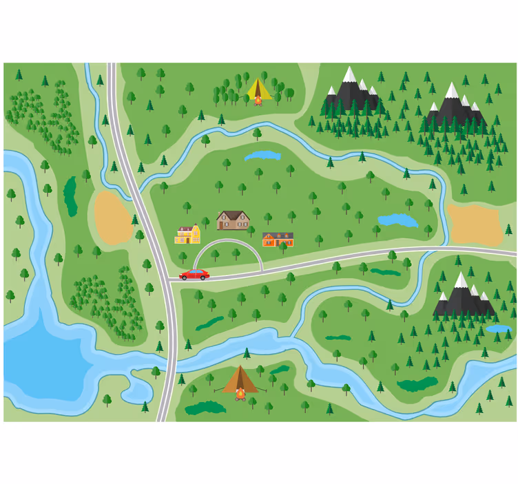 Childrens blind mountain road map - TenStickers