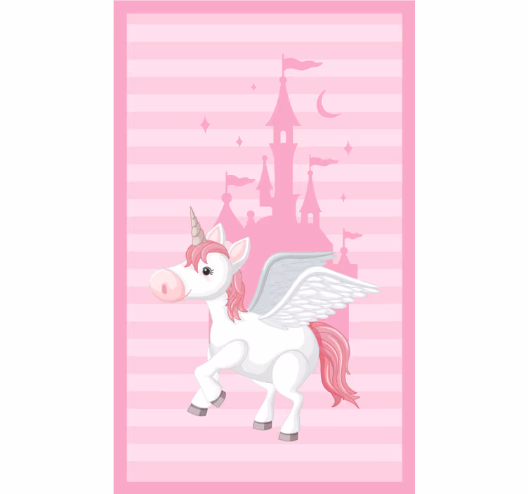 Childrens blind unicorn with princess castle - TenStickers