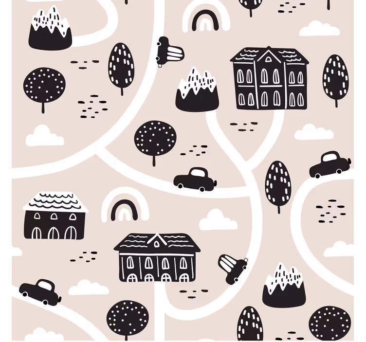 Childrens blind black and white roads - TenStickers