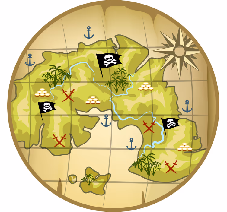 Childrens blind pirate treasure map design - TenStickers