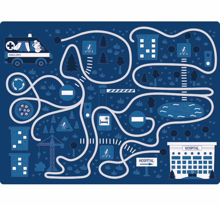 Childrens blind nordic blue road - TenStickers