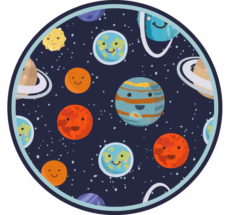 Childrens blind smiling planets circle - TenStickers