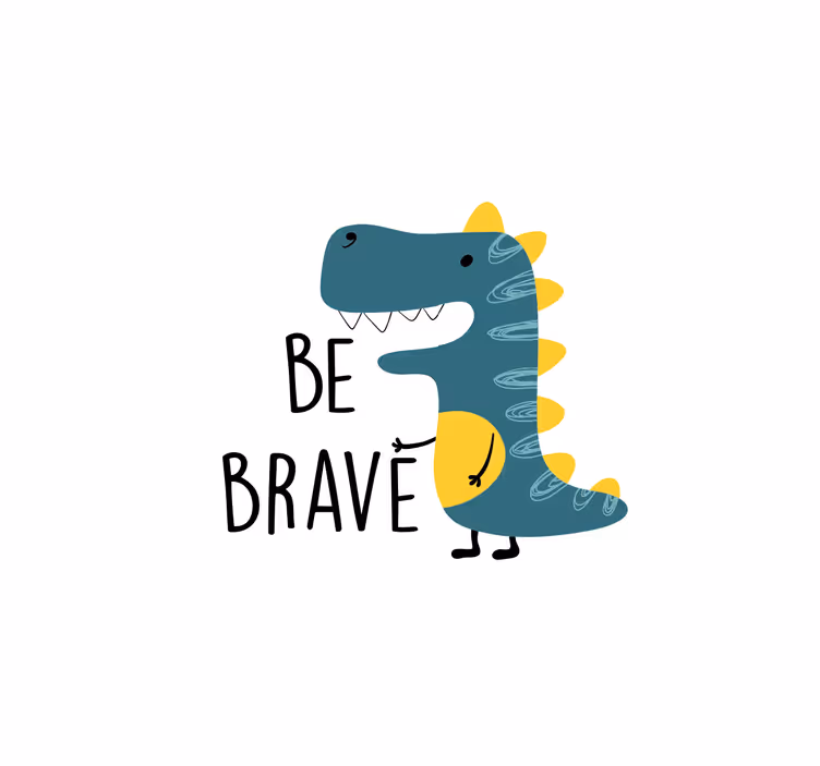 Childrens blind nordic dinosaur be brave - TenStickers