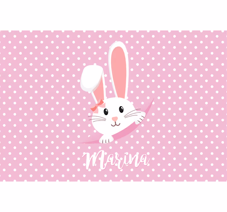 Childrens blind cute bunny for girl with name - TenStickers
