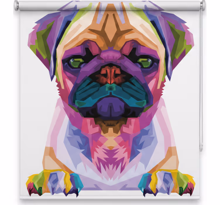 Childrens blind geometric animals cute dog - TenStickers