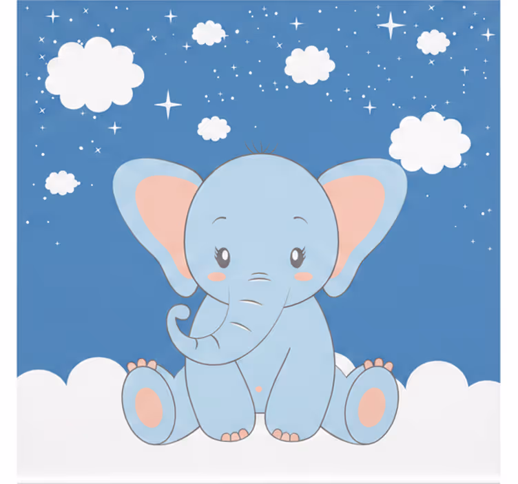 Childrens blind cute baby blue elephant design - TenStickers