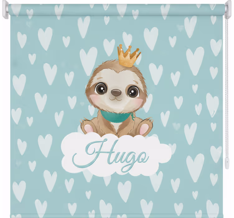 Childrens blind cute sloth for boy with name - TenStickers