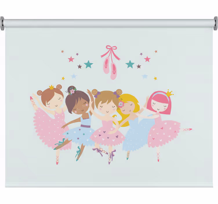 Childrens blind with colorful ballet stars illustration - TenStickers