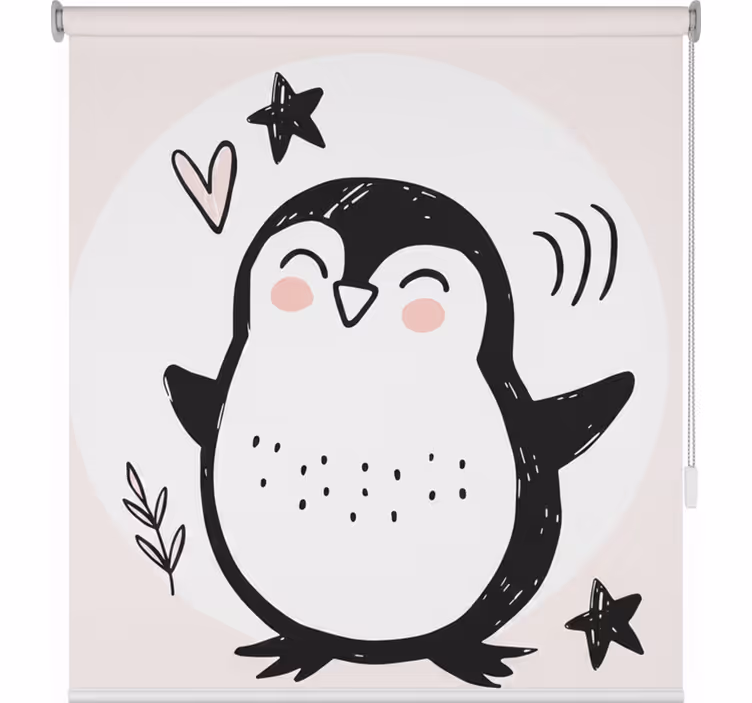 Childrens blind cute drawn baby penguin doodle - TenStickers
