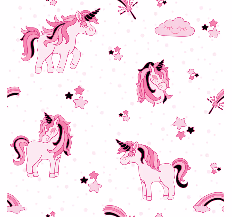 Childrens blind doodle style unicorn world - TenStickers
