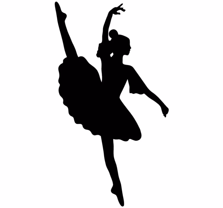 Teenage roller blind elastic ballerina silhouette - TenStickers