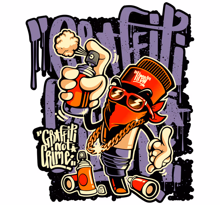 Teenage roller blind graffiti street art design - TenStickers