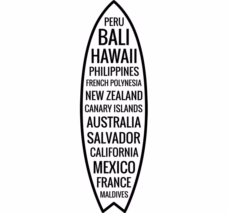 Teenage roller blind surfboard and places stickers - TenStickers