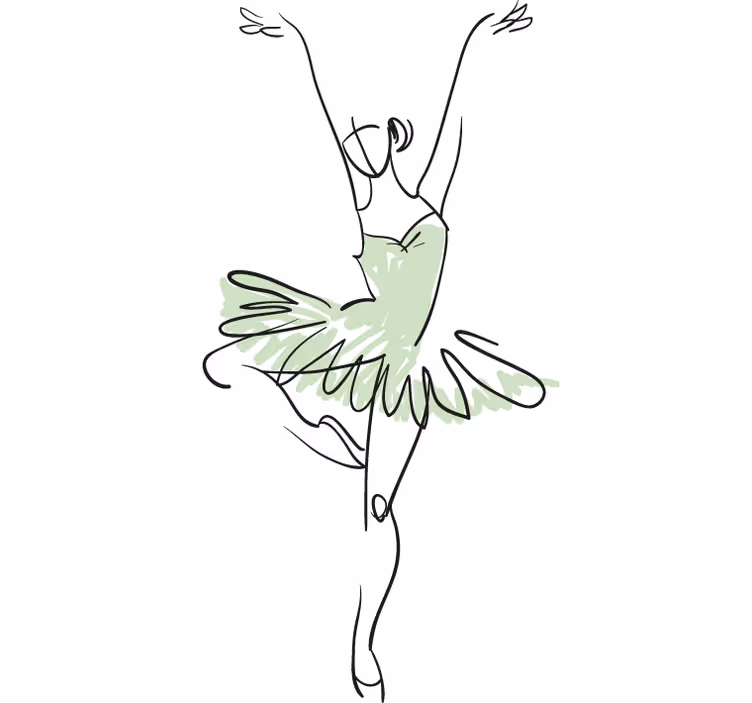 Teenage roller blind ballerina sketch decor vinyl - TenStickers