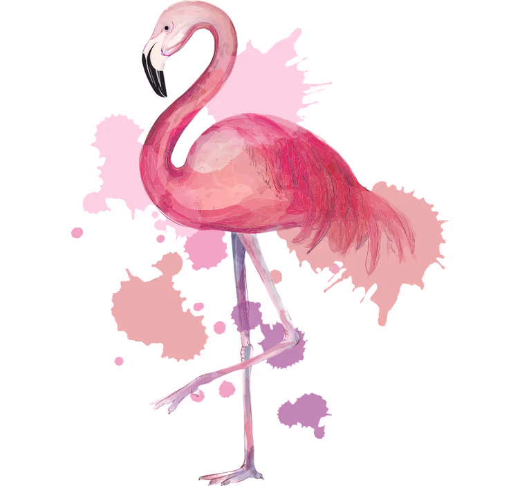Teenage roller blind vintage flamingo splash colors - TenStickers