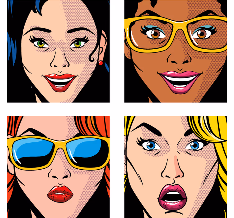 Teenage roller blind in vibrant pop colors - TenStickers