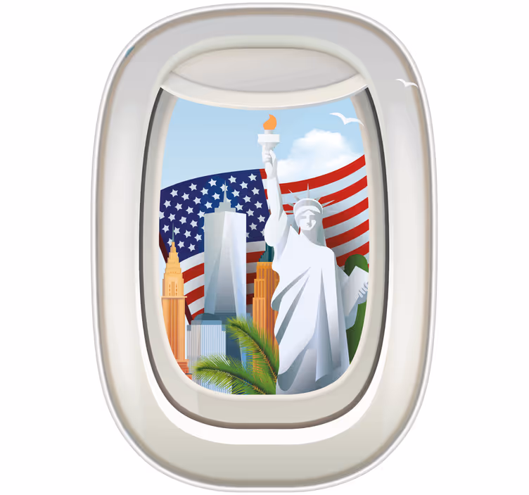 Teenage roller blind america from a plane window - TenStickers