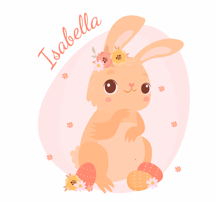 Teenage roller blind with custom rabbit name - TenStickers