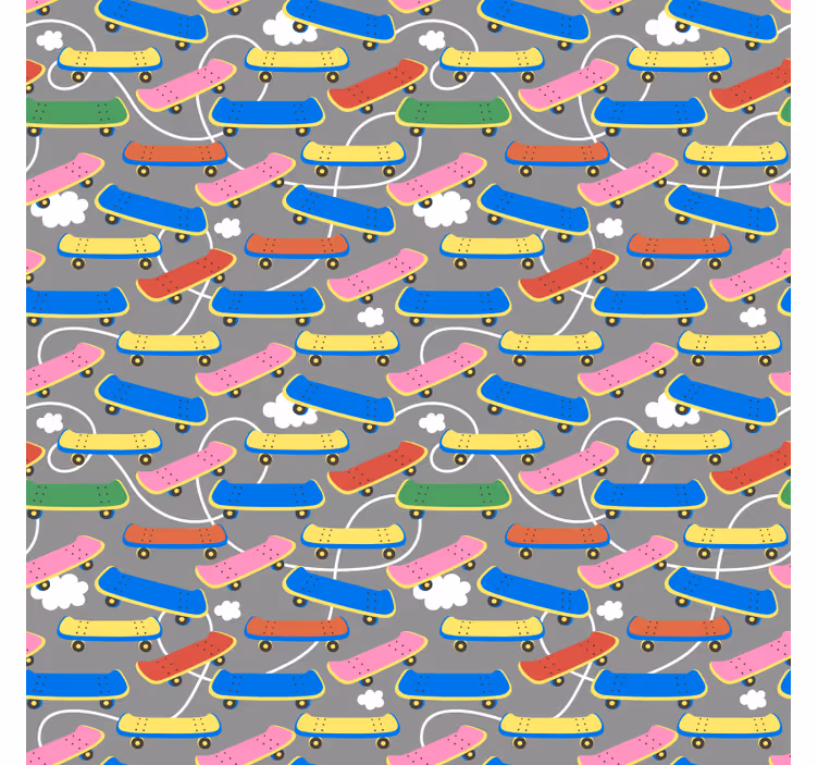 Teenage roller blind with colored skateboards - TenStickers