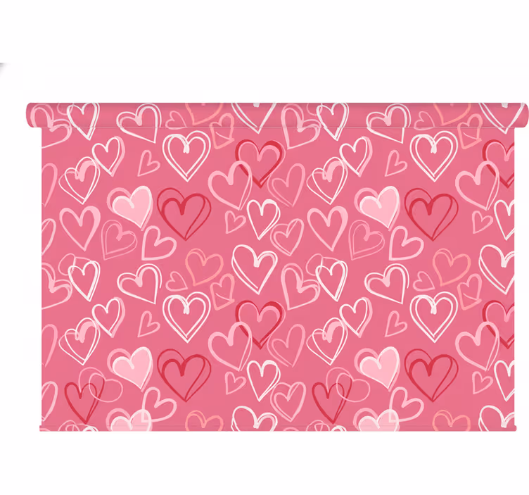 Teenage roller blind beautiful hearts design - TenStickers