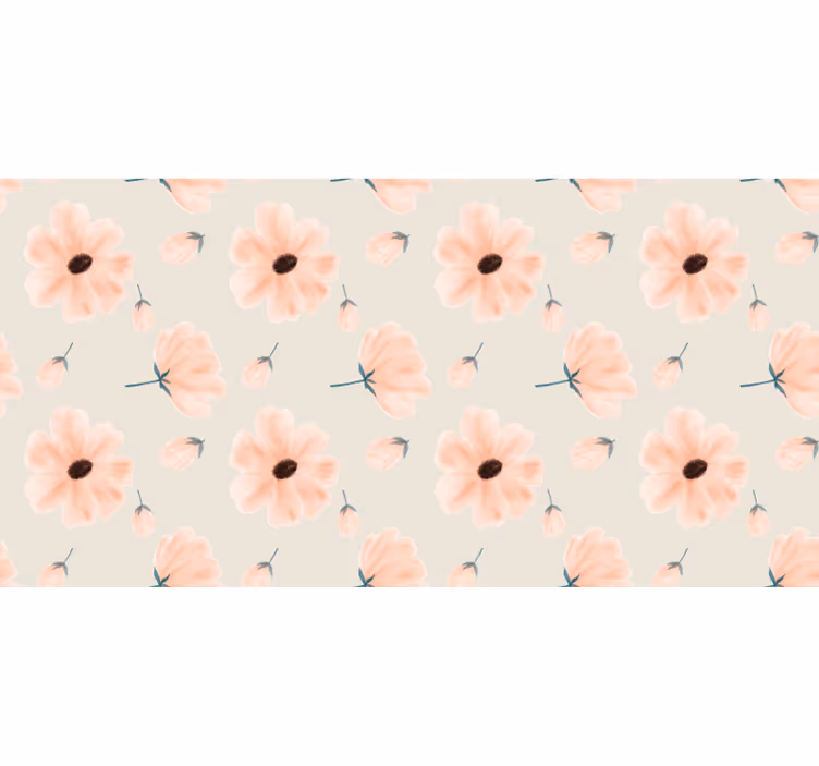 Beige blind with large floral watercolor design - TenStickers