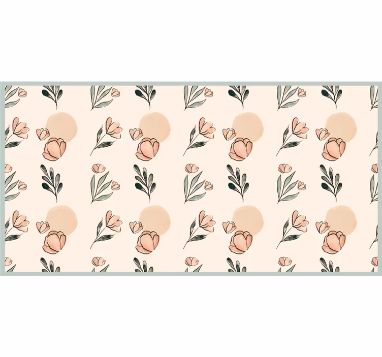 Beige blind with modern pastel flowers in watercolor - TenStickers