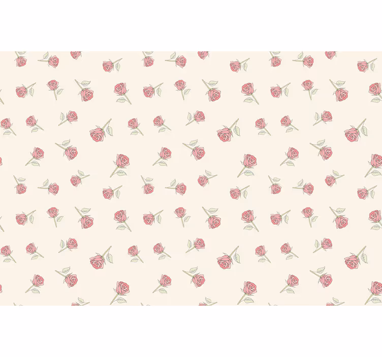 Beige blind with romantic vintage rose pattern - TenStickers