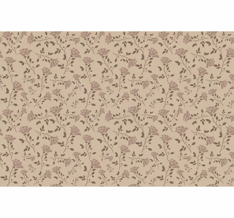 Beige blind with brown vintage rose pattern - TenStickers