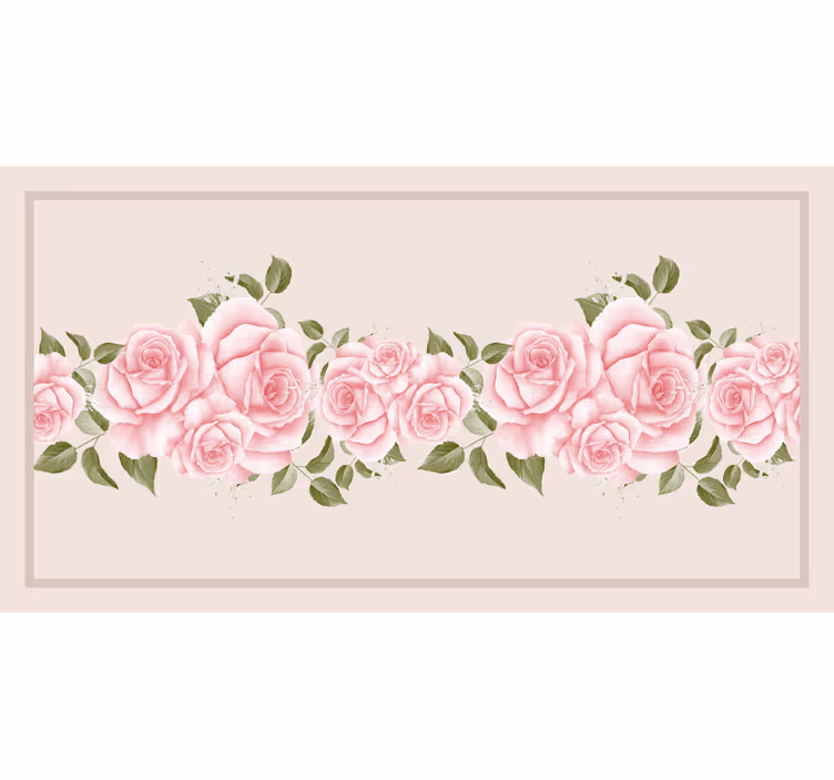 Beige blind with vintage pink rose pattern - TenStickers