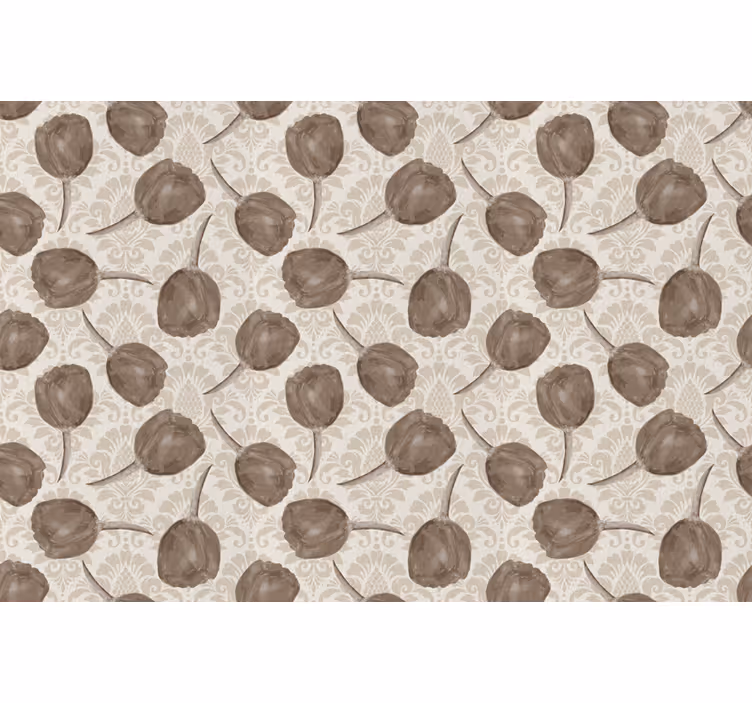 Beige blind with gray tulips and acanthus scrolls - TenStickers