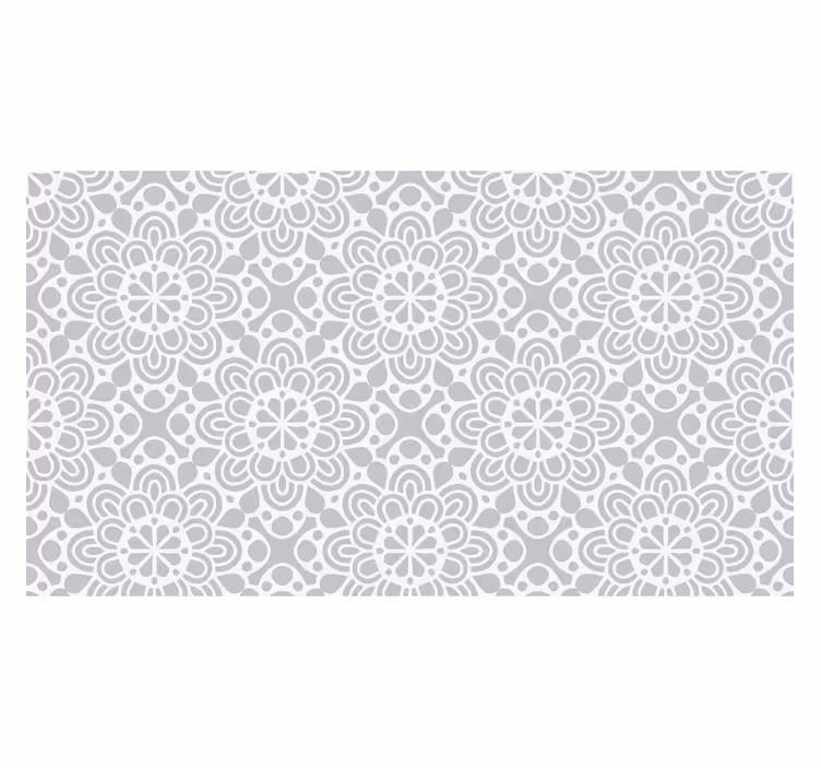 White blind white grey floral shapes vinyl rug - TenStickers