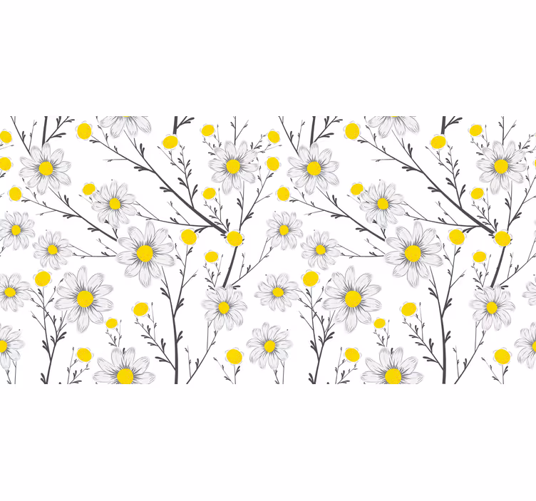White blind classical daisy flower - TenStickers