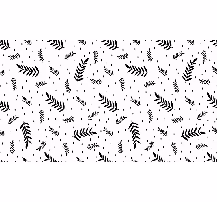 White blind with black and white leaves - TenStickers