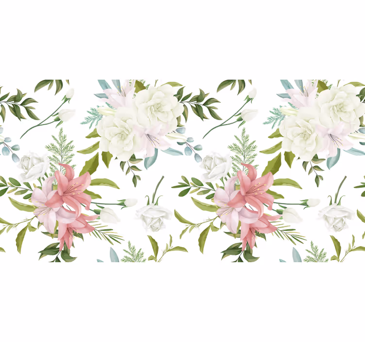 Flower roller blind minimalistic realistic garden - TenStickers