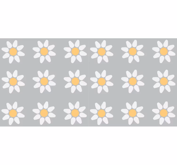 Flower roller blind with daisy pattern - TenStickers