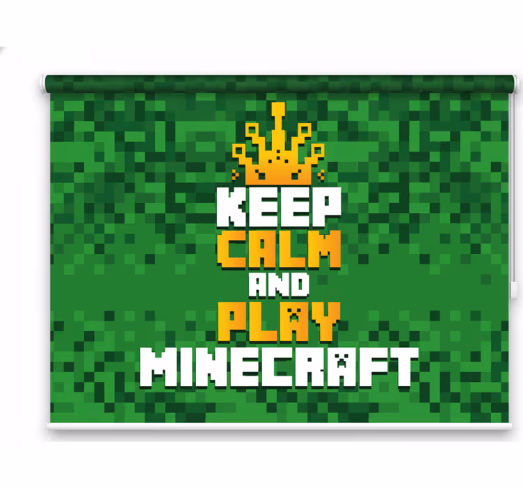 Geek roller blind keep calm and play minecraft - TenStickers