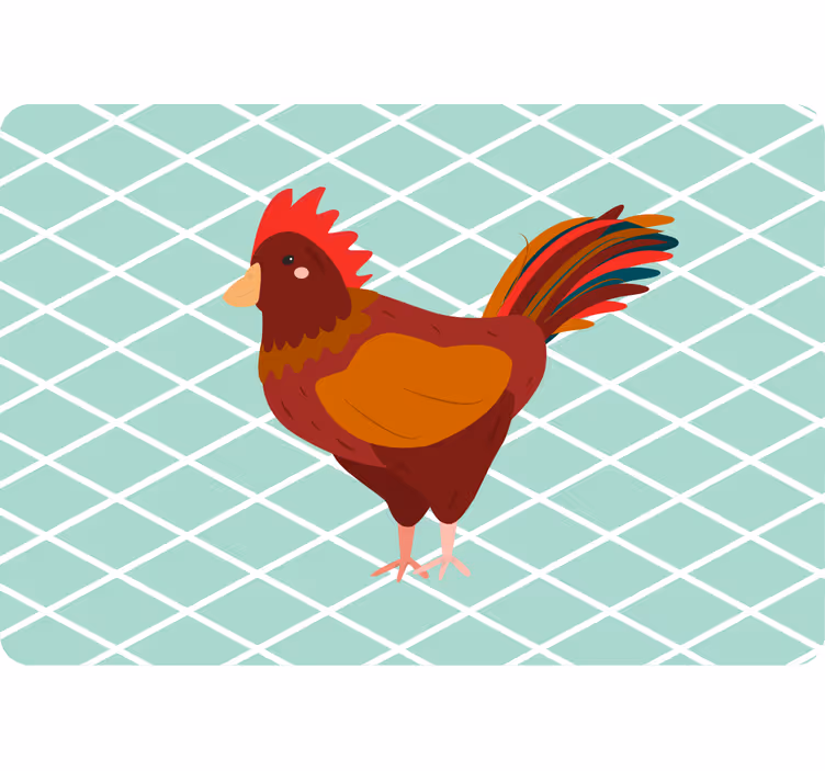 Animal blind red rooster side view - TenStickers
