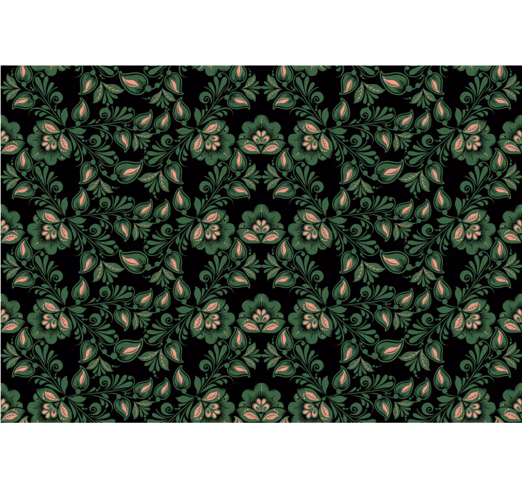 Black blind floral russian design - TenStickers