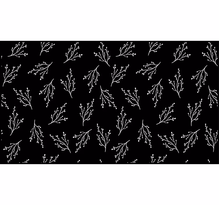 Black blind nordic thin branches design - TenStickers