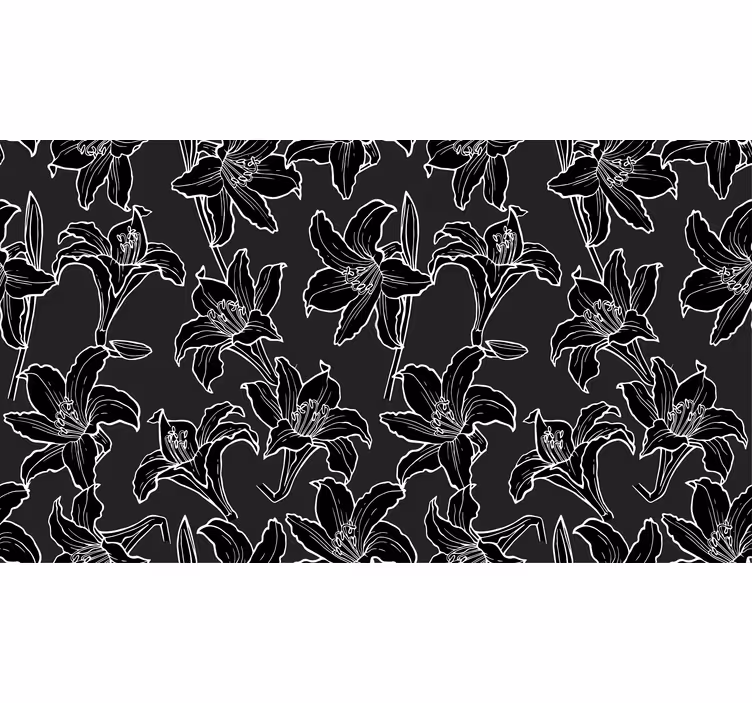 Black blind with monochrome foliage design - TenStickers