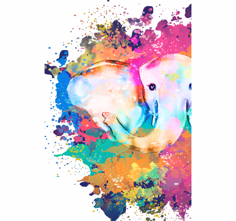 Vivid colored elephant bathroom blind - TenStickers